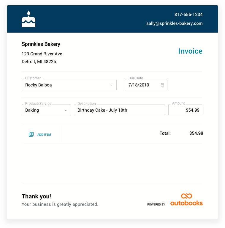 autobooks invoice