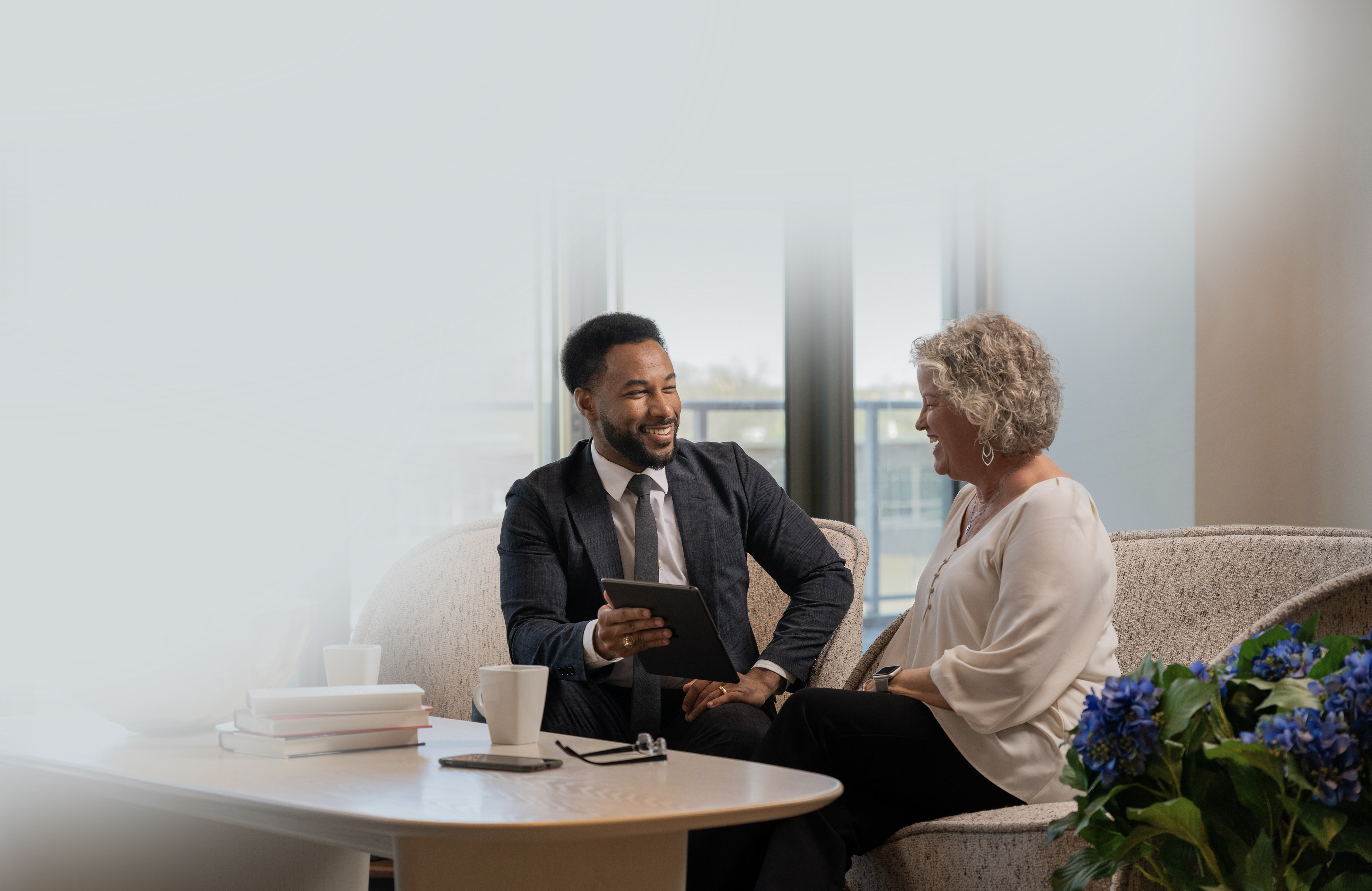 Banker meeting with a customer.