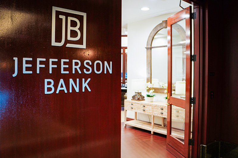 Door open to the banking center