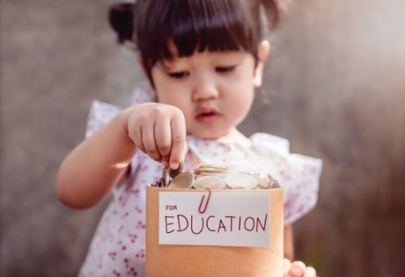 child saving for her education