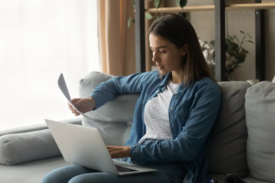 eStatements - Woman Reviewing