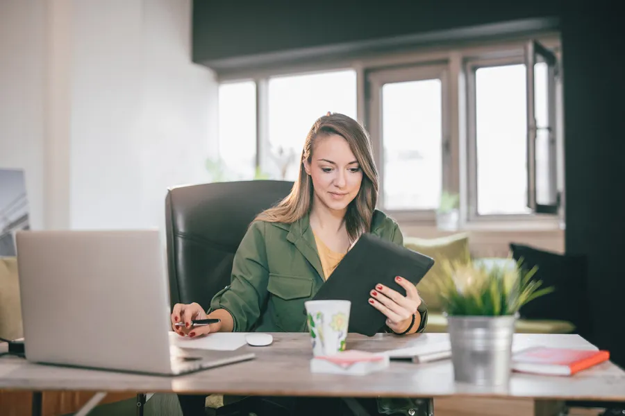 Woman on her laptop.