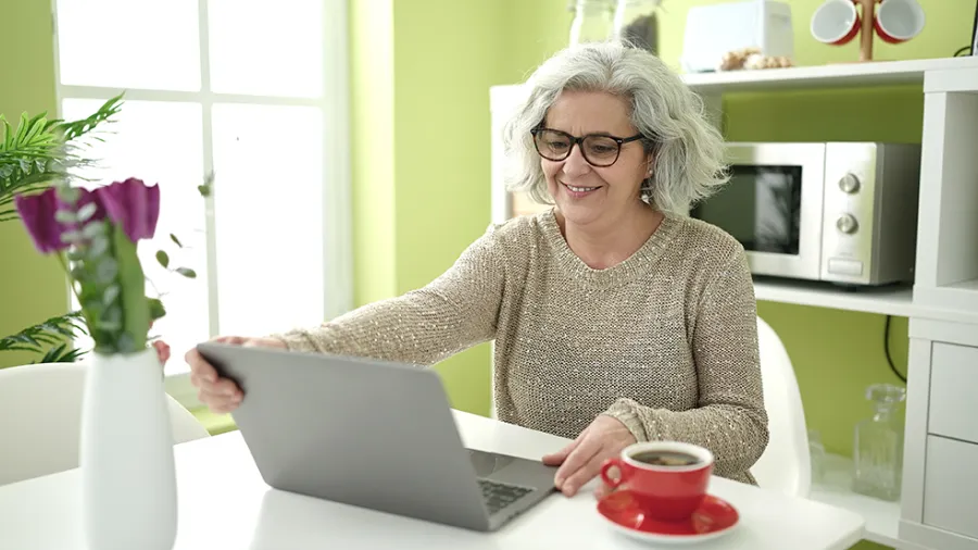 Woman on her laptop.