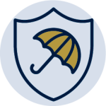 Umbrella on a Shield Icon